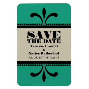 Magnet Flexible Art déco fantaisie Enregistrer la date Aimant vert