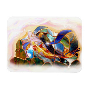 Magnet Flexible Art japonais Mabnet flexible de poissons en verre