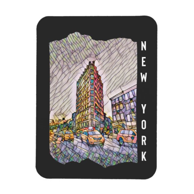 Magnet Flexible Art Mosaïque esthétique de New York (Vertical)
