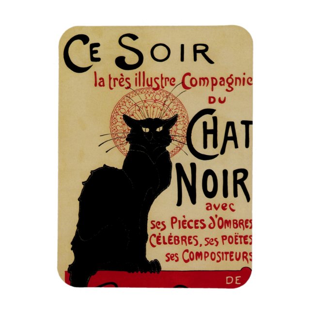 Magnet Flexible Art Nouveau vintage, Ce Soir Conversation Noir Cha (Vertical)