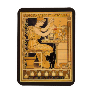 Magnet Flexible Art Nouveau vintage, L'amour triomphe de tout Scie