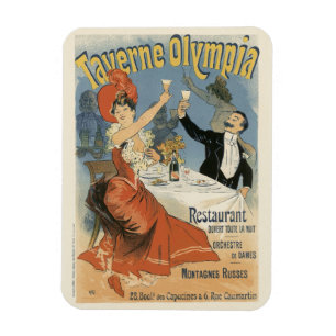 Magnet Flexible Art Nouveau vintage, Restaurant Taverne Olympia