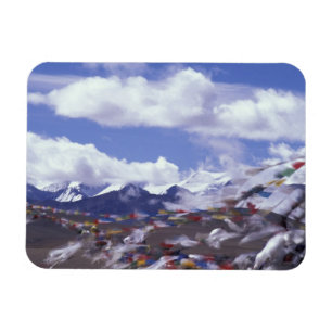 Magnet Flexible Asie, Chine, Tibet, col de Tangla. Drapeaux de pri