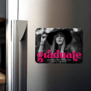 Magnet Flexible Audacieuse Typographie Fuchsia Diplôme photo