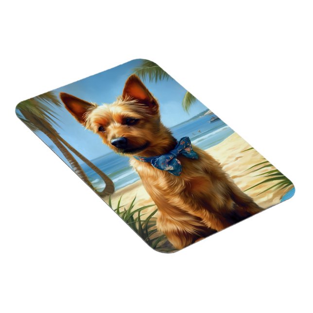Magnet Flexible Australien Terrier On Beach amoureux des chiens ca (Côté Droit)