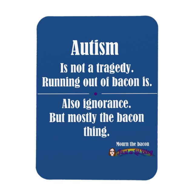 Magnet Flexible autisme bacon tragédie voiture aimant sombre (Vertical)