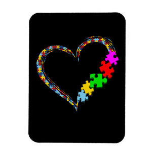 Magnet Flexible Autiste  Pièce du puzzle du coeur de la Sensibili