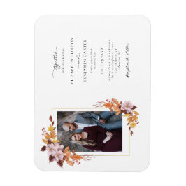 Magnet Flexible Automne Automne Floral Mariage Folio Script Photo
