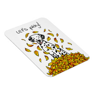 Magnet Flexible Automne laisse Dalmatie (noir 1) Chien Jouer migno