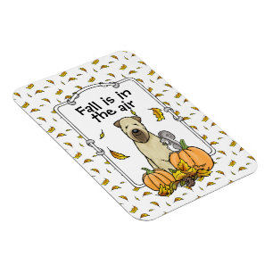 Magnet Flexible Automne Roue Terrier (blé 1b2) Citrouille mignon