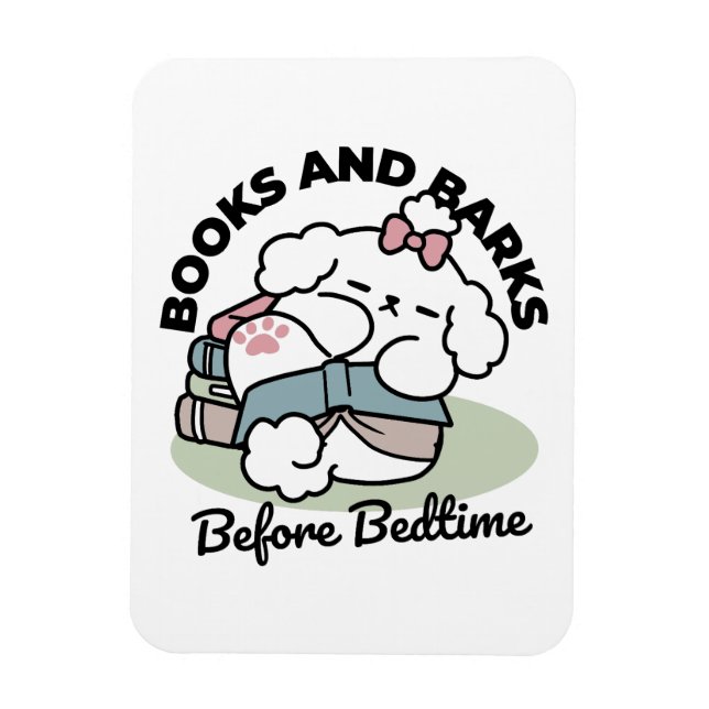 Magnet Flexible Avant le coucher avec ma chienne - Livre et Amoure (Vertical)