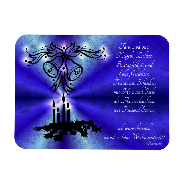 Magnet Flexible Avent, Weihnachten, Gedicht auf Deutsch (Horizontal)