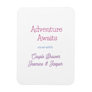 Magnet Flexible aventure attend couple douche nom date rose bleu