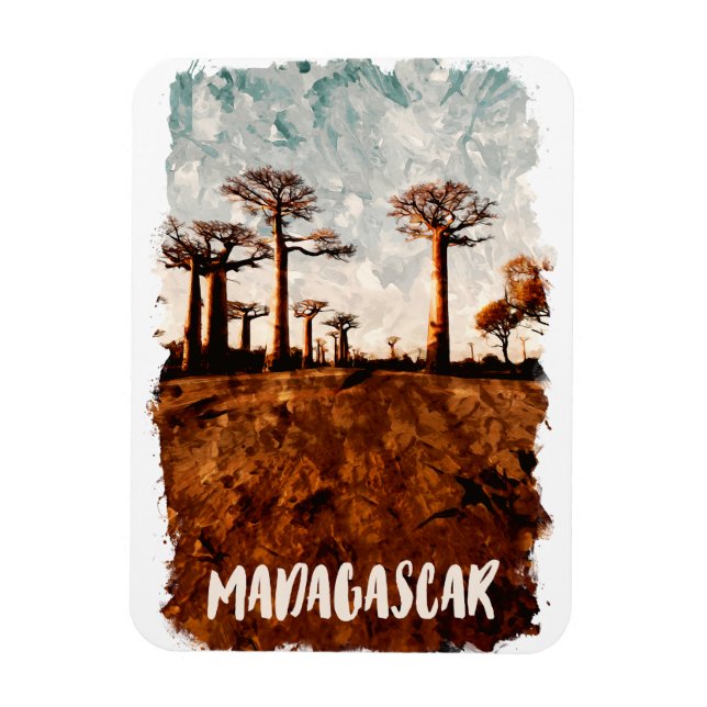 Magnet Flexible Avenue Madagascar du paysage des baobabs (Vertical)