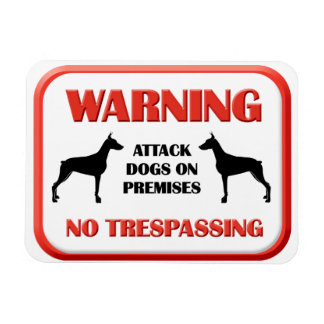 Magnet Flexible AVERTISSEMENT Attaque Chiens