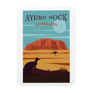 Magnet Flexible Ayers Rock, Australie Affiche de voyage