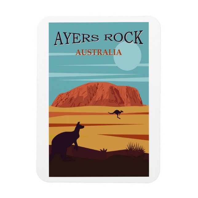 Magnet Flexible Ayers Rock, Australie Affiche de voyage (Vertical)
