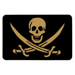 Magnet Flexible Aztec Gold Crâne et cutlass Pirate Calico Jack