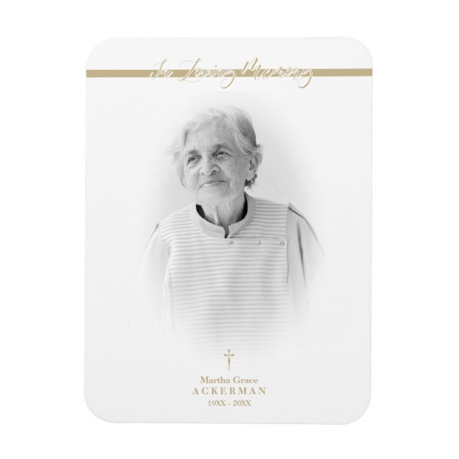 Magnet Flexible B&W Golden Photo Service du Souvenir Chers (Vertical)