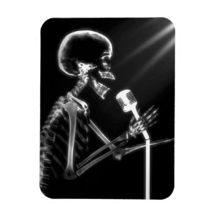 Magnet Flexible B&W X-Ray Vision Skeleton Singing on Mic