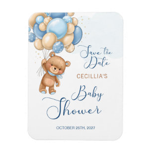 Magnet Flexible Baby shower Bear Balloons Enregistrer la date