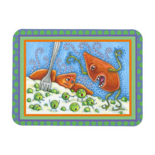 MAGNET FLEXIBLE BAD YAM YELLING AT PEAS, FUNNY THANKSGIVING MEAL