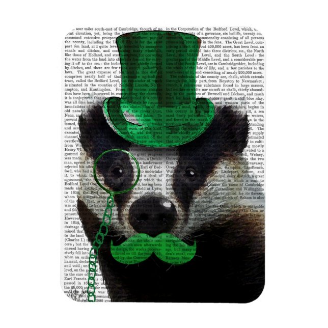 Magnet Flexible Badger avec chapeau vert et moustache (Vertical)