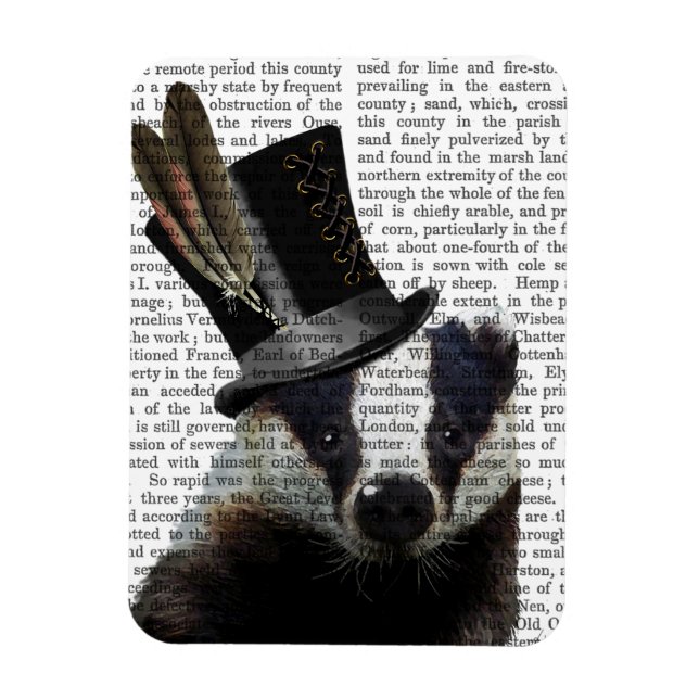 Magnet Flexible Badger de Steampunk dans le chapeau supérieur (Vertical)