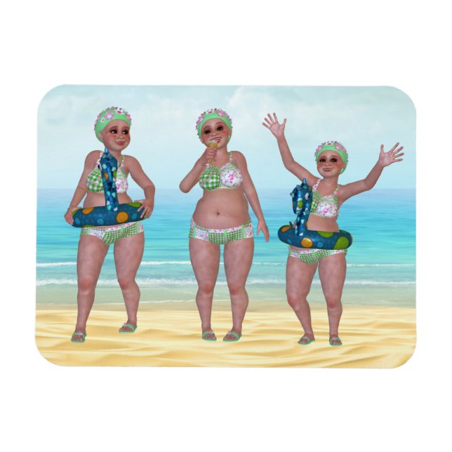 Magnet Flexible Baignade humoristique Beauté Aimant flexible (Horizontal)