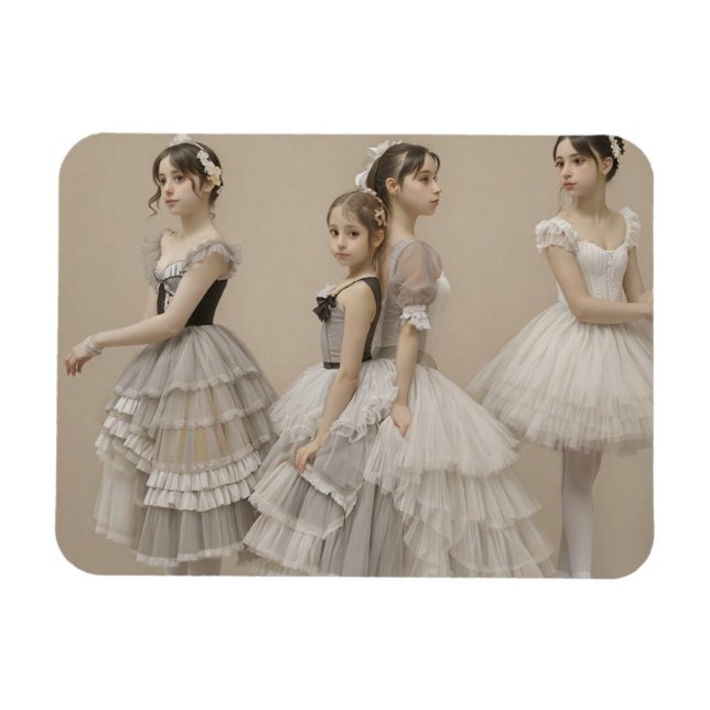 Magnet Flexible Bailarinas con trajes románticos (Horizontal)