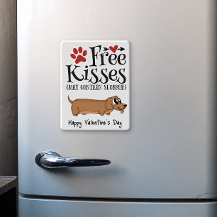 Magnet Flexible Baisers gratuits...et slobber Valentine du chien