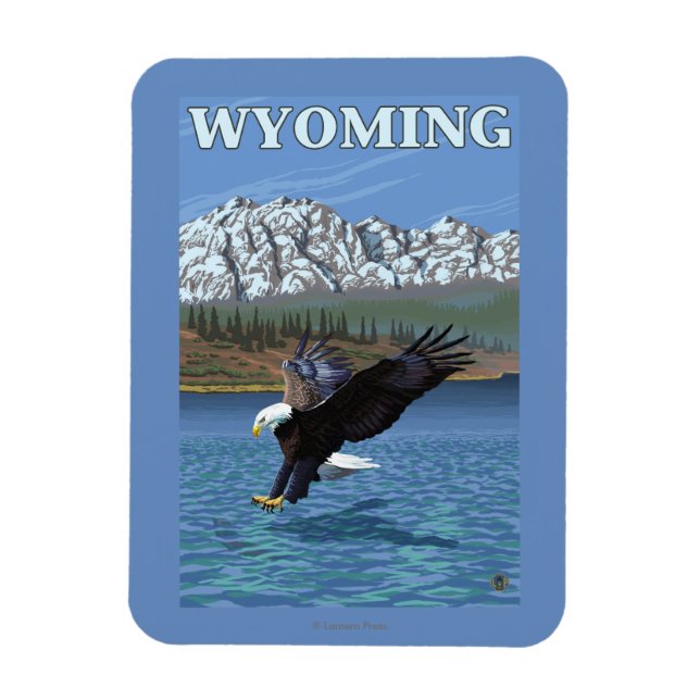 Magnet Flexible Bald Eagle Diving - Wyoming (Vertical)