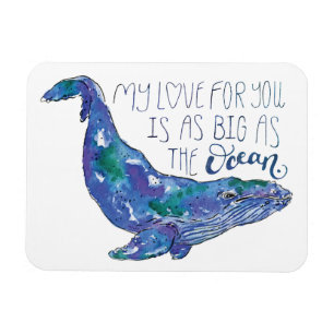 Magnet Flexible Baleine d'aquarelle - amour aussi grand que
