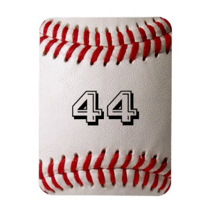 Magnet Flexible Balle de baseball blanche classique avec numéro de