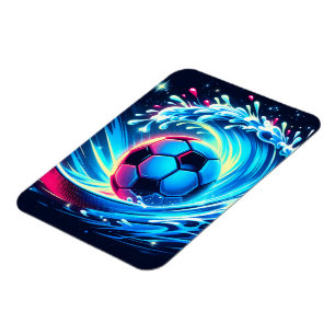 Magnet Flexible Balle de football futuriste sur l'océan surf