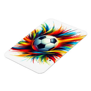 Magnet Flexible Balle de football Splash Futuriste Football Abstra