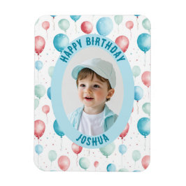 Magnet Flexible Ballons Bleus Bonne photo d'anniversaire