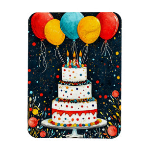 Magnet Flexible Ballons d'anniversaire colorés