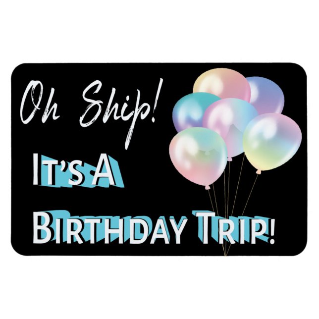 Magnet Flexible Balloon d'anniversaire Funny Cruise Cabine Porte M (Horizontal)