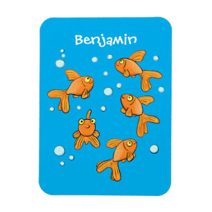 Magnet Flexible Bande-dessinée bleue représentant un poisson rouge