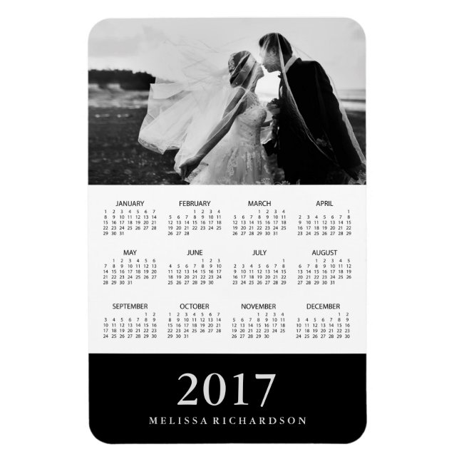 Magnet Flexible Bande noire | Elegant Calendrier Photo 2017 (Vertical)