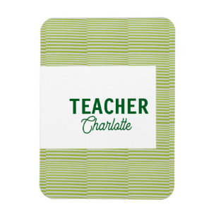 Magnet Flexible Bandes blanches vert citron professeur nom d'ensei