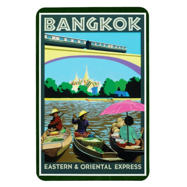 Magnet Flexible Bangkok, Thaïlande Vintage voyage Print (Vertical)