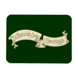 Magnet Flexible Bannière dorée de vœux vintage pour la Saint-Patri