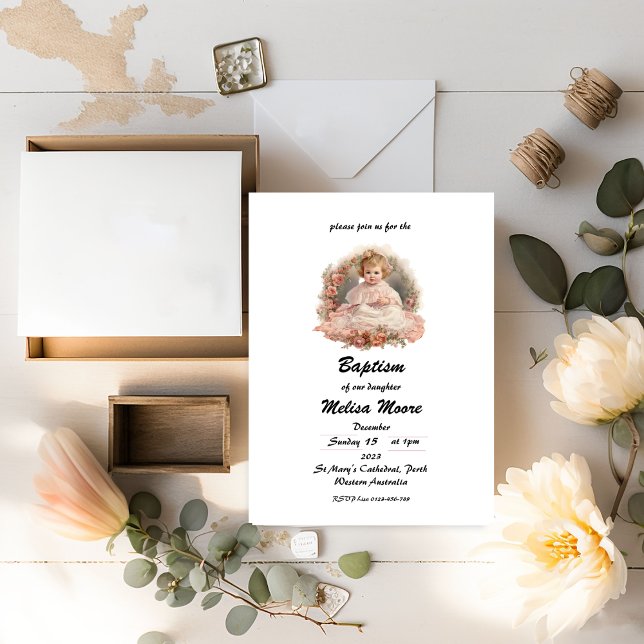 Magnet Flexible Baptême de bébé pour filles mignonnes (Fridge Magnet)