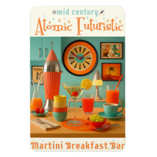 Magnet Flexible Bar Petit-Déjeuner Martini Rétro Futuriste Atomiqu