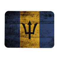 Barbade Flag on Old Wood Grain