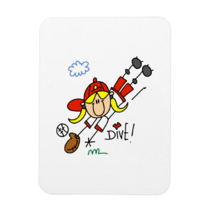 Magnet Flexible Baseball Plongeuse Filles T-shirts et Cadeaux de S