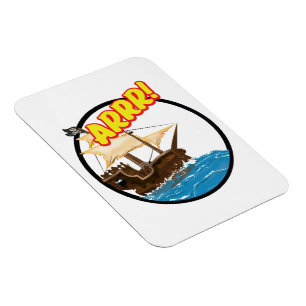 Magnet Flexible Bateau pirate de dessin animé drôle 