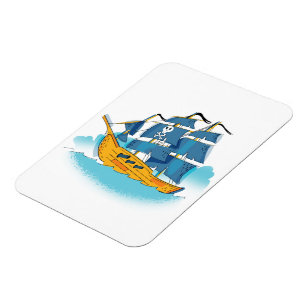 Magnet Flexible Bateau pirate de dessin animé mignon